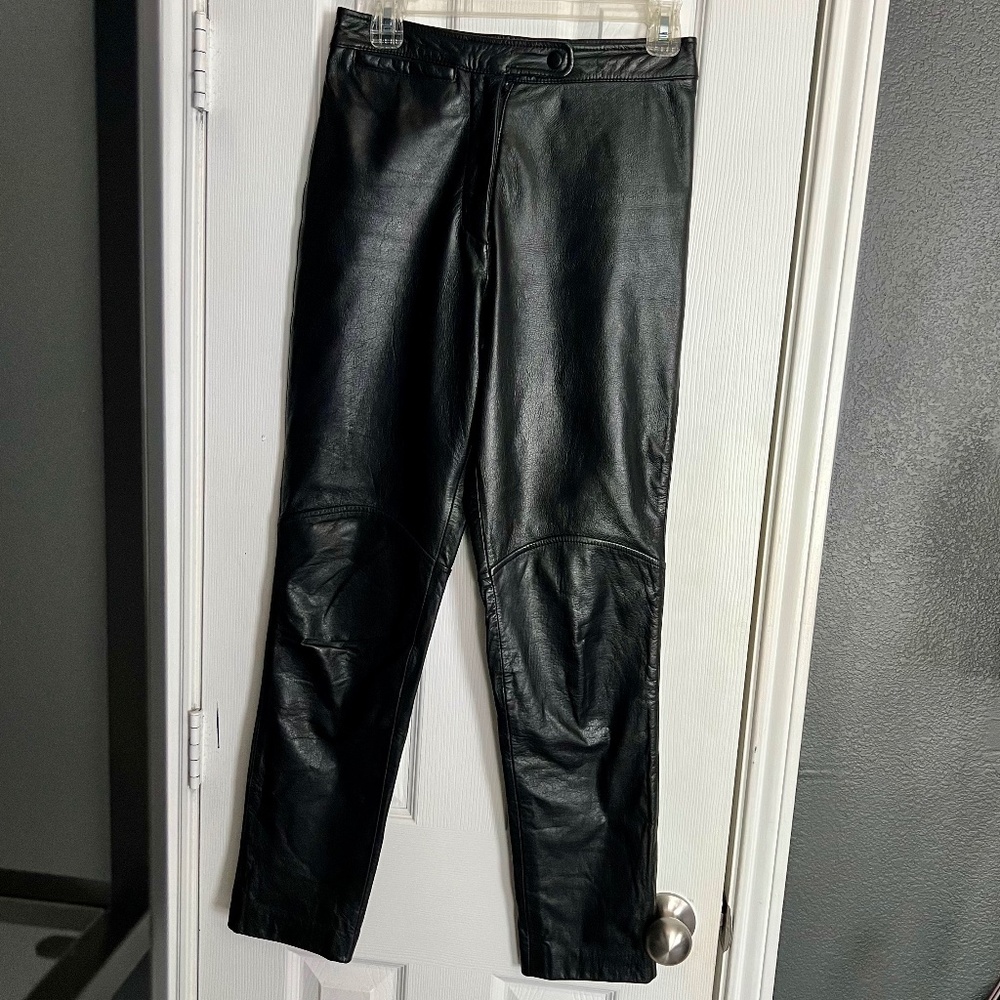 Wilson's Maxima Black Fitted Cigarette Leather Pants Sz 4